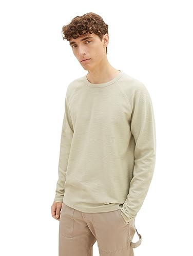 TOM TAILOR Denim Herren 1039421 Basic Langarmshirt mit Struktur, 32757-garden Peat Melange, S TOM TAILOR Denim Herren 1039421 Basic Langarmshirt mit Struktur, 32757-garden Peat Melange, S von TOM TAILOR Denim