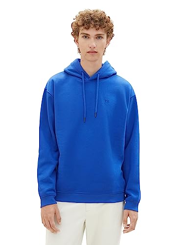 TOM TAILOR Denim Herren 1039425 Basic Hoodie mit Logo-Stickerei, 14531-shiny royal Blue, XL von TOM TAILOR Denim