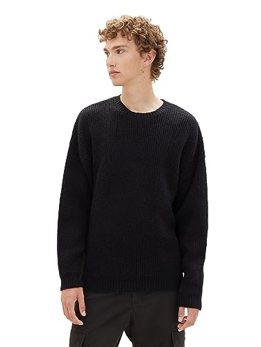 TOM TAILOR Denim Herren 1039432 Cosy Strick-Pullover, 29999-Black, L von TOM TAILOR Denim