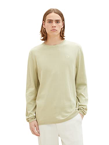 TOM TAILOR Denim Herren 1039943 Basic Crew-Neck Strick-Pullover, 32246-garden Peat, L von TOM TAILOR Denim