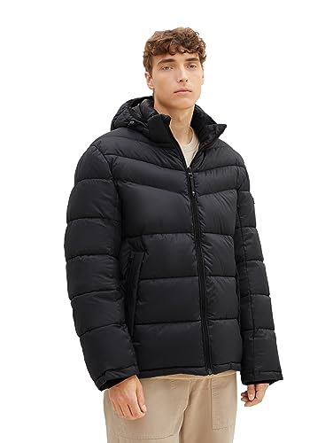 TOM TAILOR Denim Herren 1039965 Puffer-Jacke mit Kapuze, 10668-sky Captain Blue, XXL von TOM TAILOR Denim