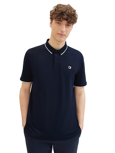 TOM TAILOR Denim Herren Basic Piqué Poloshirt, navy, S von TOM TAILOR Denim