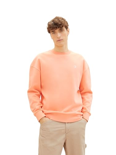 Tom Tailor Denim Herren Relaxed Fit Basic Crewneck Sweatshirt, 21237 - Clear Coral, XL von TOM TAILOR Denim