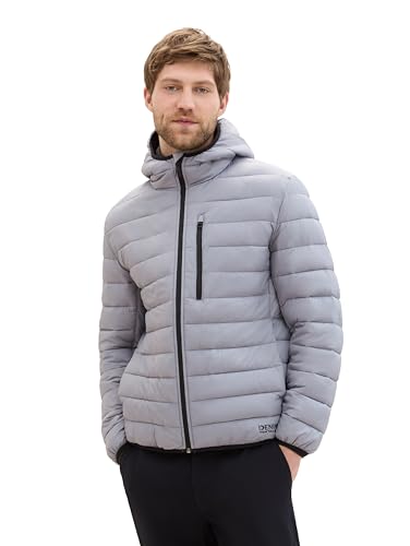 TOM TAILOR Denim Herren 1041340 Lightweight Steppjacke mit Kapuze, 10716-Strut Grey, L von TOM TAILOR Denim
