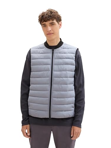 TOM TAILOR Denim Herren 1042139 Lightweight Steppweste, 10716-Strut Grey, L von TOM TAILOR Denim