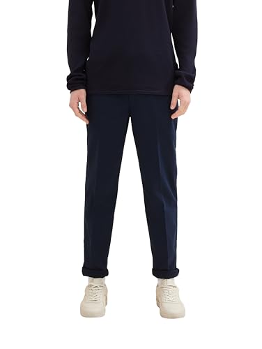TOM TAILOR Denim Herren 1042558 Regular Tapered Chino Hose mit Bügelfalte, 10668-Sky Captain Blue, XXL von TOM TAILOR Denim