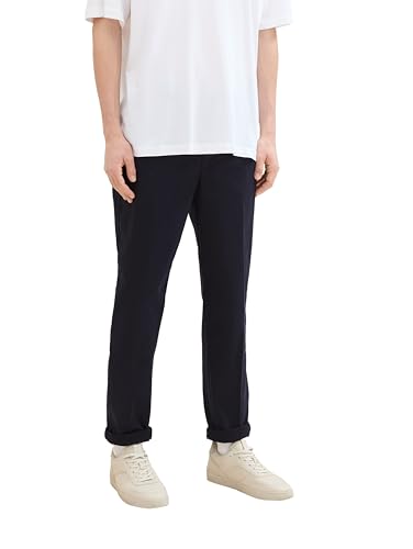 TOM TAILOR Denim Herren 1042558 Regular Tapered Chino Hose mit Bügelfalte, 29999-Black, XXL von TOM TAILOR Denim
