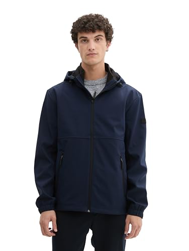 TOM TAILOR Denim Herren 1042722 Sofshell-Jacke mit Kapuze, 10668-Sky Captain Blue, M TOM TAILOR Denim Herren 1042722 Sofshell-Jacke mit Kapuze, 10668-Sky Captain Blue, M von TOM TAILOR Denim