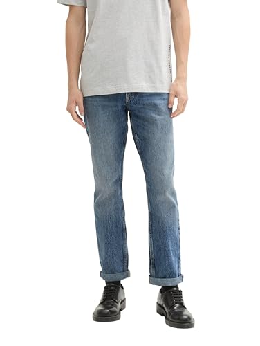 TOM TAILOR Denim Herren 1043456 Aedan Straight Jeans, 10119-Used Mid Stone Blue Denim, 34W x 30L von TOM TAILOR Denim