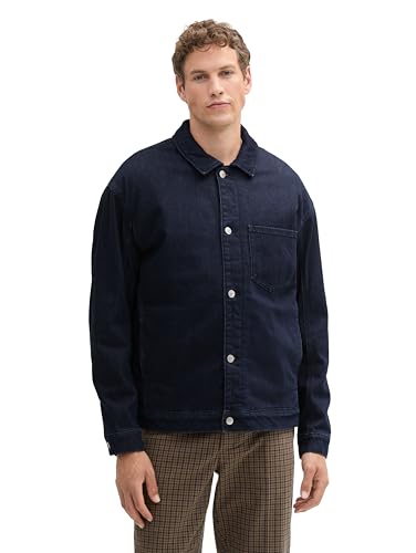 TOM TAILOR Denim Herren 1043488 Relaxed Fit Jeansjacke mit Teddy-Futter, 10115-Clean Rinsed Blue Denim, XXL von TOM TAILOR Denim