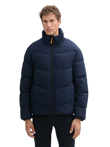 TOM TAILOR Denim Herren Relaxed Fit Puffer Winter-Jacke mit Stehkragen,10668 - Sky Captain Blue, M von TOM TAILOR Denim