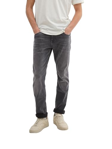 TOM TAILOR Denim Herren 1043795 Aedan Straight Jeans mit Stretch, 10228-Overdyed Grey Denim, 31W x 36L von TOM TAILOR Denim