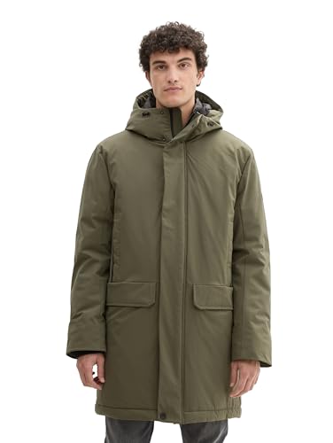 TOM TAILOR Denim Herren 1044634 Technical Wintermantel mit Kapuze, 23802-Urban Olive Green, XXL von TOM TAILOR Denim