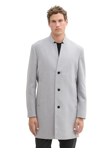 TOM TAILOR Denim Herren 1044641 3-Knopf Wollmantel mit Stehkragen, 15398-Light Stone Grey Melange, XXL TOM TAILOR Denim Herren 1044641 3-Knopf Wollmantel mit Stehkragen, 15398-Light Stone Grey Melange, XXL von TOM TAILOR Denim