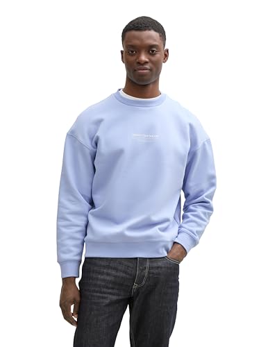 TOM TAILOR Denim Herren 1045579 Sweatshirt, 11486-Brunnera Blue, XL von TOM TAILOR Denim