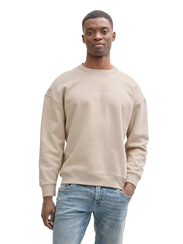 TOM TAILOR Denim Herren 1045579 Sweatshirt, 11754-Light Dove Grey, Small von TOM TAILOR Denim