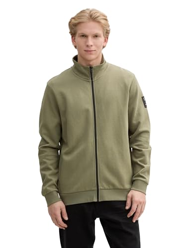 TOM TAILOR Denim Herren 1045582 Sweatjacke, 10905-Tree Moss Green, S von TOM TAILOR Denim