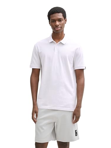 TOM TAILOR Denim Herren 1045586 Poloshirt, 38113 - Chalk Grey White Two Tone, M EU von TOM TAILOR Denim