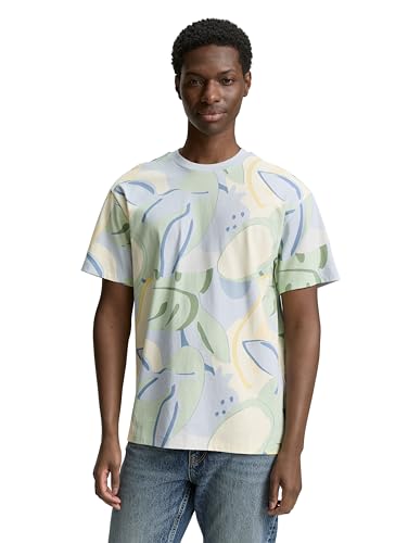 TOM TAILOR Denim Herren 1046127 T-Shirt, 38022-Colorful Big Tropical Print, XXL von TOM TAILOR Denim