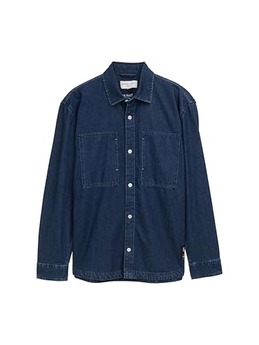 TOM TAILOR Denim Herren 1046165 Hemd, 10282-Dark Stone Wash Denim, XXL von TOM TAILOR Denim