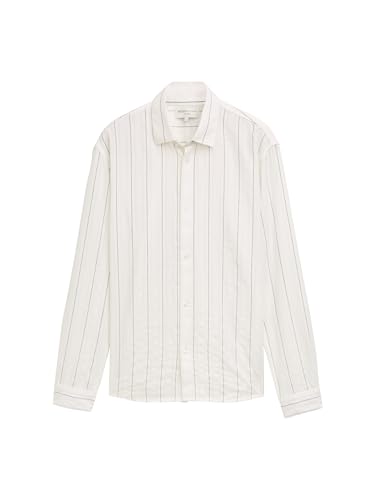 TOM TAILOR Denim Herren 1046178 Hemd, 37855-Off White Structured Stripe, XS TOM TAILOR Denim Herren 1046178 Hemd, 37855-Off White Structured Stripe, XS von TOM TAILOR Denim