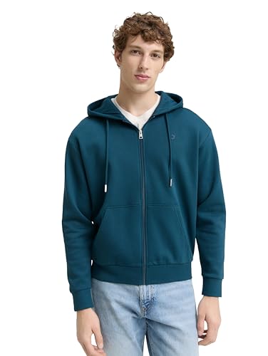 TOM TAILOR Denim Herren 1048078 Sweatjacke, 21179-Deep Pond Green, XL von TOM TAILOR Denim