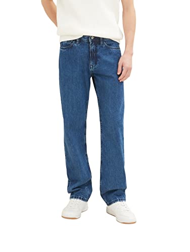 TOM TAILOR Denim Herren 90's Straight Fit Jeans 1037113, 10113 - Clean Mid Stone Blue Denim, 28 von TOM TAILOR Denim