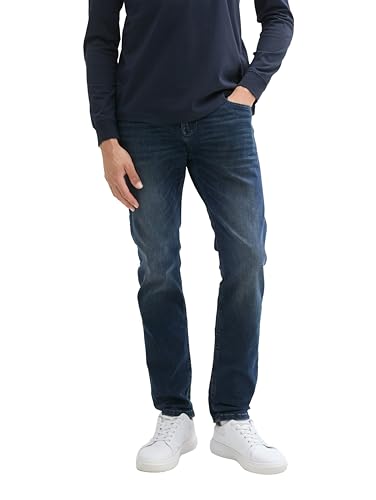 TOM TAILOR Denim Herren Aedan Straight Jeans mit Stretch,10172 - mid Stone Blue Black Denim, 29/32 von TOM TAILOR Denim