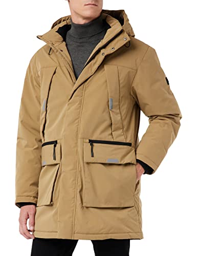 TOM TAILOR Denim Herren Artic Winterparka 1032436, 12912 - Splashed Clay Beige, S von TOM TAILOR Denim