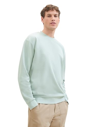 TOM TAILOR Denim Herren Basic Crewneck Sweatshirt, sea foam, XXL von TOM TAILOR Denim