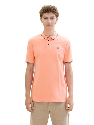 TOM TAILOR Denim Herren Basic Piqué Poloshirt, clear coral, L von TOM TAILOR Denim