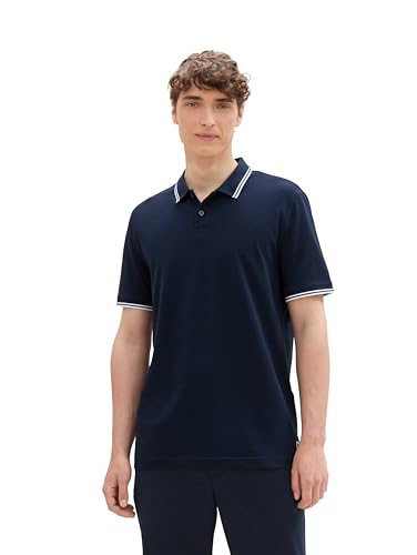 TOM TAILOR Denim Herren Basic Poloshirt aus Baumwolle, 10668 - Sky Captain Blue, XXL TOM TAILOR Denim Herren Basic Poloshirt aus Baumwolle, 10668 - Sky Captain Blue, XXL von TOM TAILOR Denim