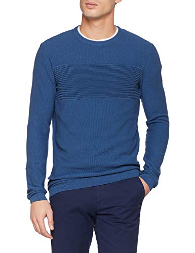 TOM TAILOR Denim Herren Strukturierter Pullover 1007688, 10876 - True Navy Blue, M von TOM TAILOR Denim