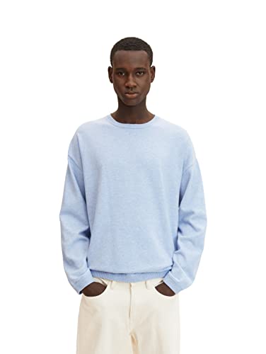 TOM TAILOR Denim Herren Basic Strickpullover 1032313, 11486 - Brunnera Blue, M von TOM TAILOR Denim