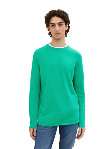 TOM TAILOR Denim Herren Basic Strickpullover 1033335, 31040 - Fresh Peppermint, M von TOM TAILOR Denim