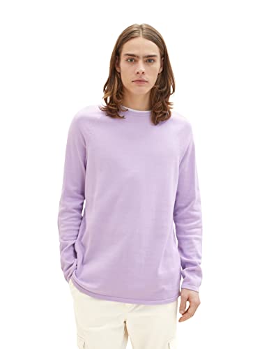 TOM TAILOR Denim Herren Basic Strickpullover 1033335, 31042 - Lilac Vibe, L von TOM TAILOR Denim