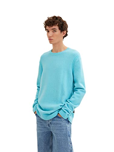 TOM TAILOR Denim Herren Basic Strickpullover 1033757, 30063 - Light Dusty Blue, L von TOM TAILOR Denim