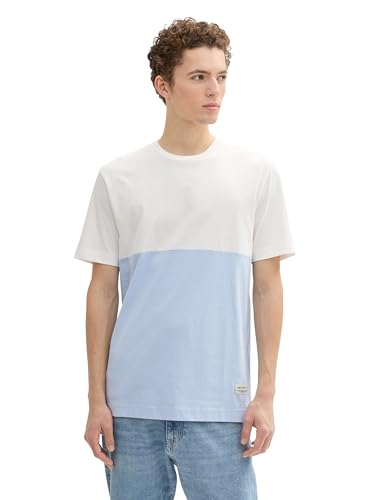 TOM TAILOR Denim Herren Basic T-Shirt mit Cutline,11270 - Kentucky Blue, M von TOM TAILOR Denim