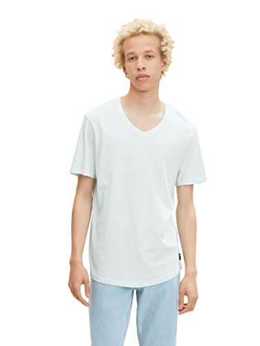 TOM TAILOR Denim Herren Basic T-Shirt mit V-Ausschnitt aus Bio-Baumwolle von TOM TAILOR Denim