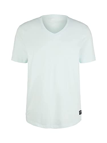 TOM TAILOR Denim Herren Basic T-Shirt mit V-Ausschnitt aus Bio-Baumwolle von TOM TAILOR Denim