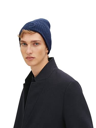 TOM TAILOR Denim Herren Beanie Mütze 1032586, 10318 - Dark Duck Blue, ONESIZE von TOM TAILOR Denim