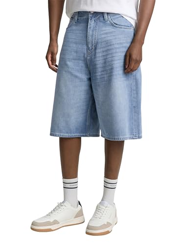 TOM TAILOR Denim Herren 1047170 Bermuda Jeans Shorts, 10142-Light Stone Blue Denim, XS von TOM TAILOR Denim
