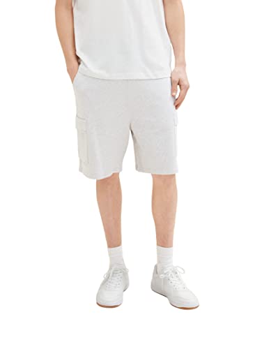 TOM TAILOR Denim Herren Bermuda Sweatpants Shorts 1035679, 15398 - Light Stone Grey Melange, L von TOM TAILOR Denim