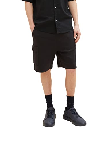 TOM TAILOR Denim Herren Bermuda Sweatpants Shorts 1035679, 29999 - Black, XL von TOM TAILOR Denim