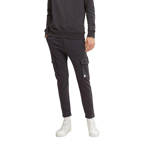 TOM TAILOR Denim Herren Cargo Jogginghose 1032791, 29476 - Coal Grey, XS von TOM TAILOR Denim