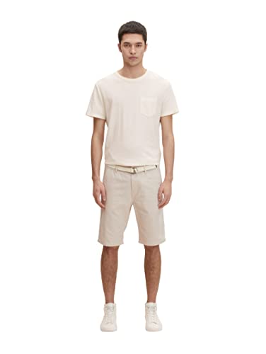 TOM TAILOR Denim Herren Chino Bermuda Shorts mit Gürtel 1029934, 26351 - Beige Twill, XXL von TOM TAILOR Denim