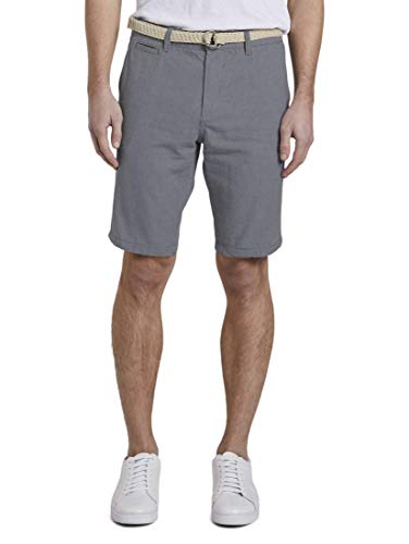 TOM TAILOR Denim Herren Chino Shorts mit Gürtel 1016953, 21993 - Medium Grey Yarn Dye Stripe, XXL TOM TAILOR Denim Herren Chino Shorts mit Gürtel 1016953, 21993 - Medium Grey Yarn Dye Stripe, XXL von TOM TAILOR Denim
