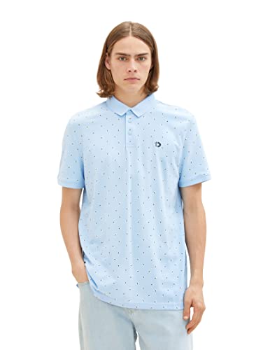 TOM TAILOR Denim Herren 1037525 Poloshirt mit Allover Baumwolle, 32485-blue Multicolor Mini Print, XXL von TOM TAILOR Denim