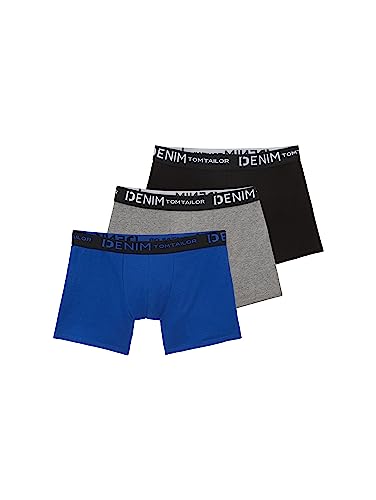 TOM TAILOR Denim Herren Trunk Hipster Boxershorts im Triple-Pack mit Stretch, 14531-shiny royal Blue, L (3er von TOM TAILOR Denim