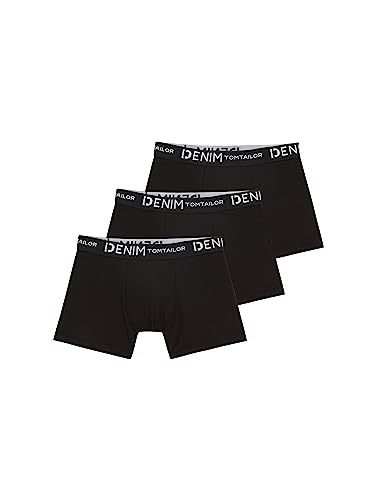 TOM TAILOR Denim Herren 1038850 Trunk Hipster Boxershorts im Triple-Pack mit Stretch, 29999-Black, L (3er von TOM TAILOR Denim